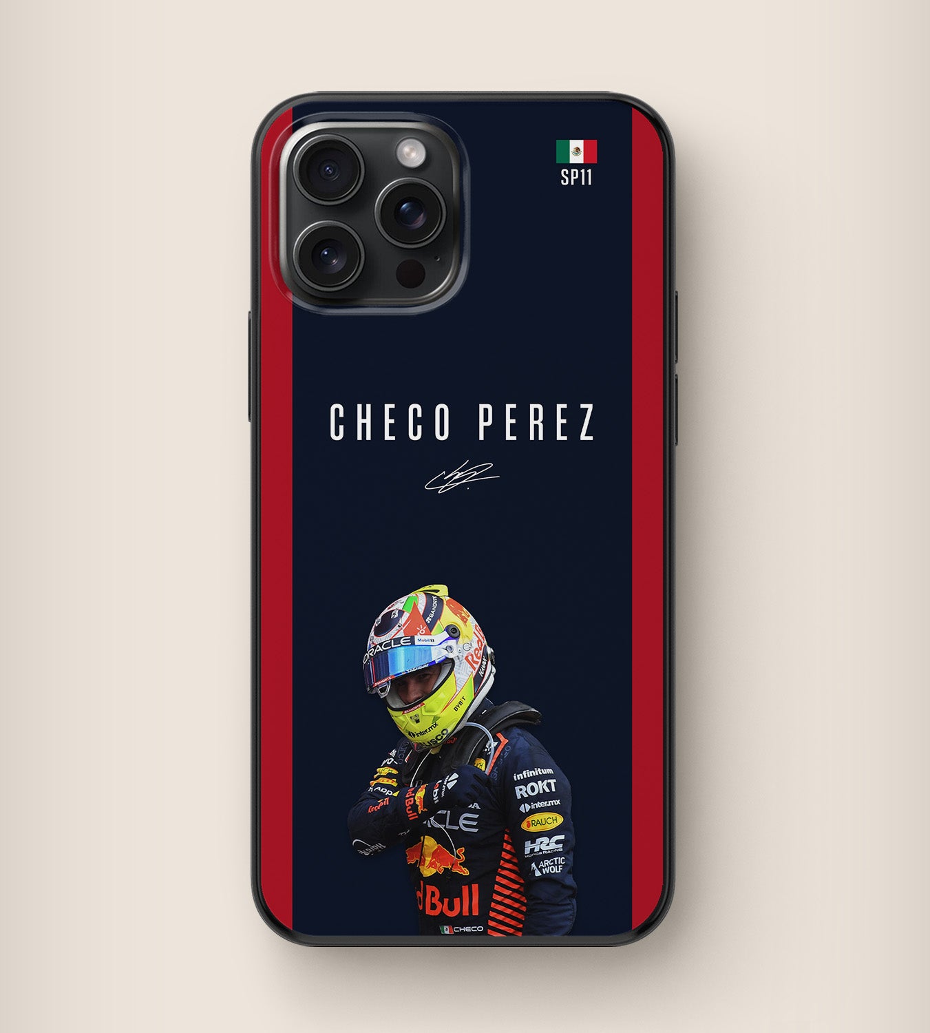 Formula 1 Red Bull driver Sergio Checo Perez phone case