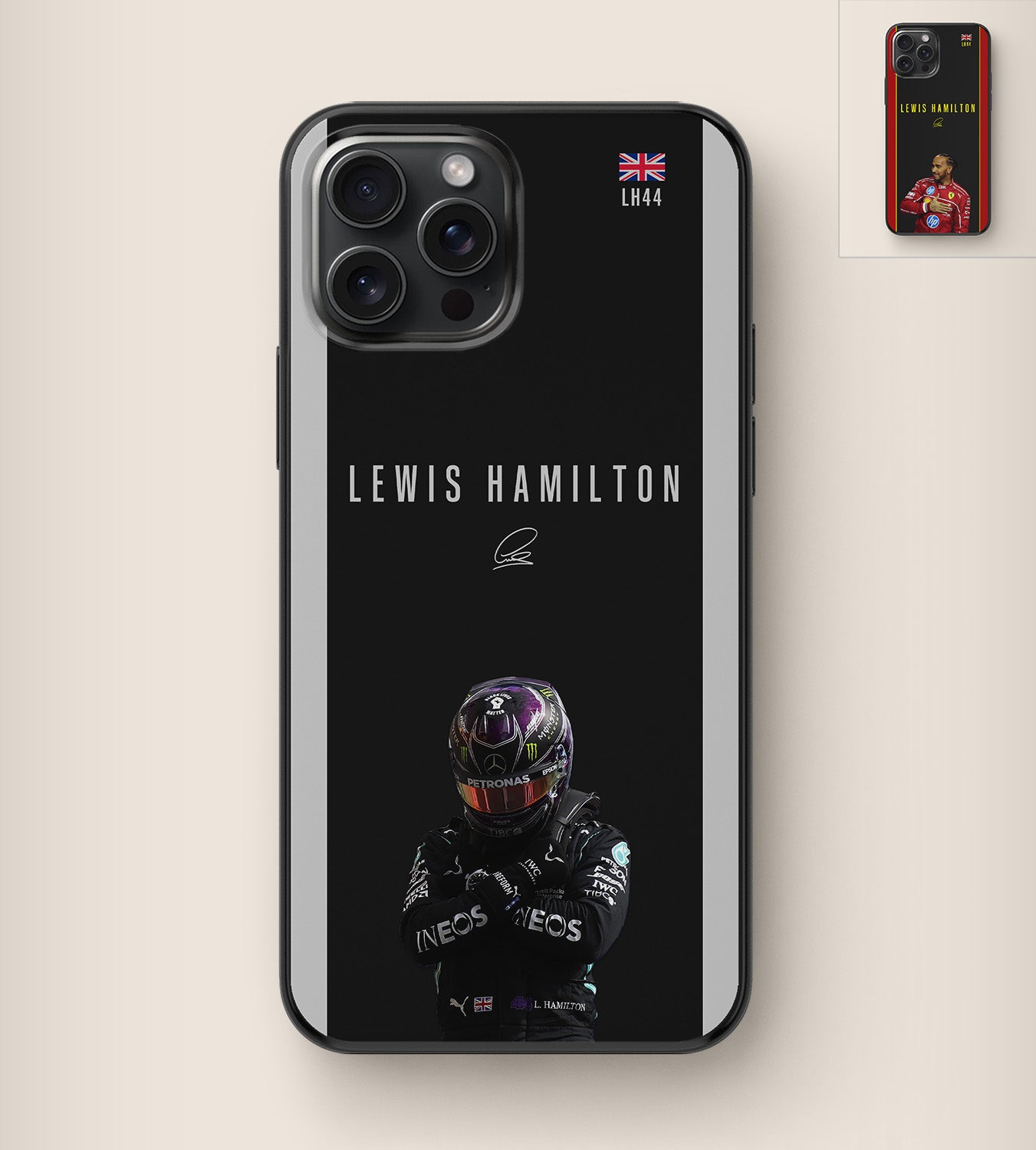 Formula 1 Mercedes driver Lewis Hamilton phone case