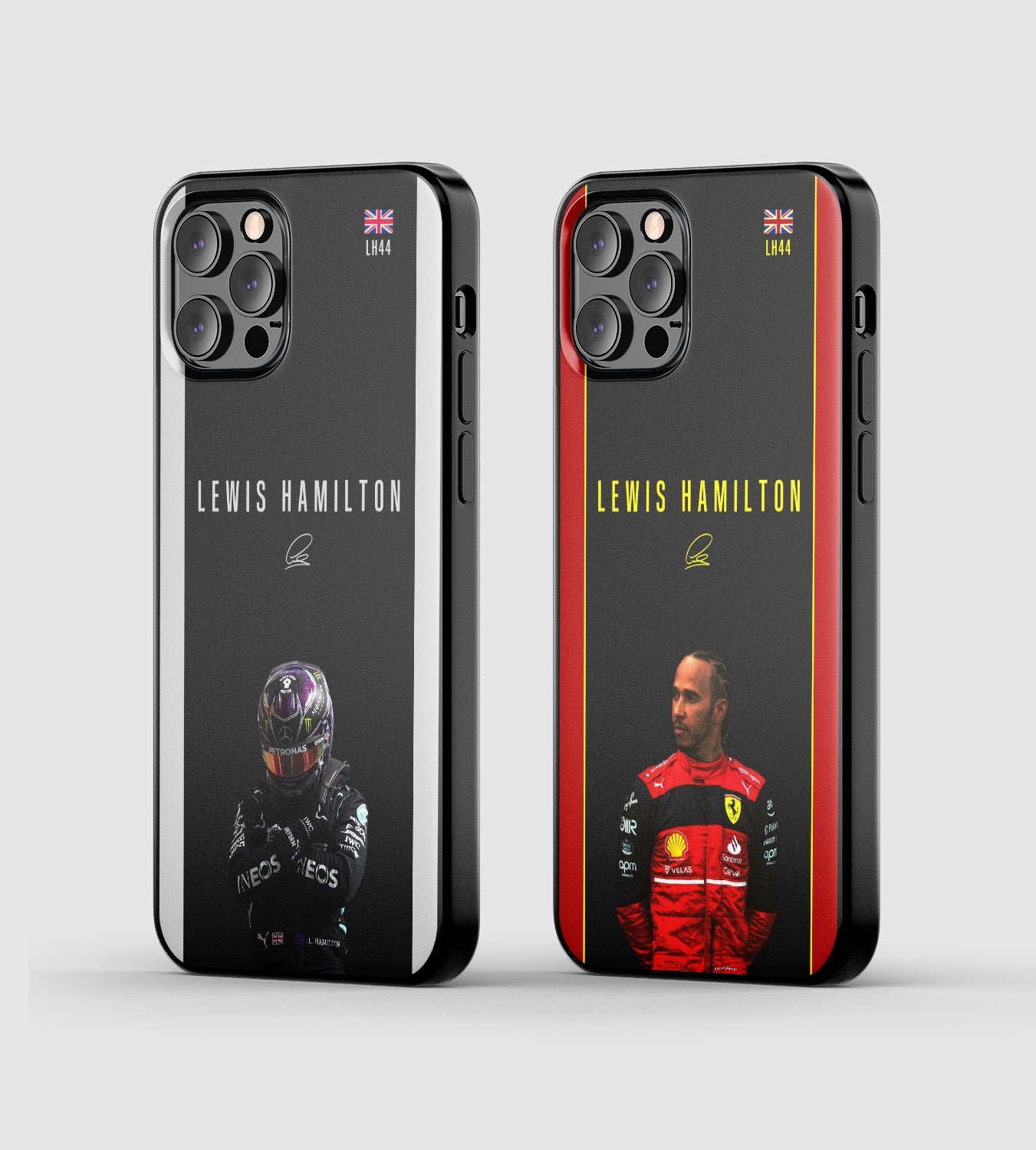 Formula 1 Mercedes and Ferrari driver Lewis Hamilton phone case