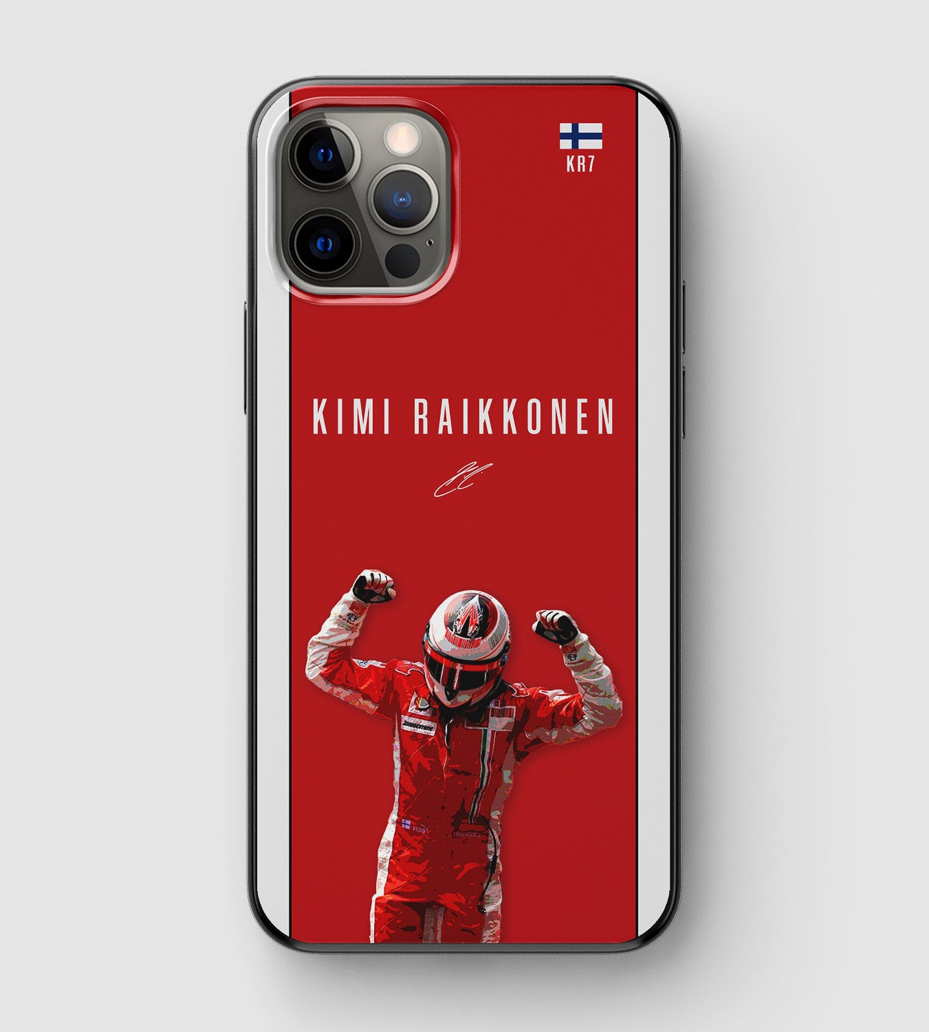 Iconic Formula 1 Ferrari driver Kimi Raikkonen phone case